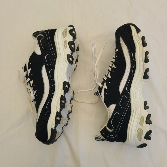 Skechers D'lites - Black & White Me Time Sneaker Size 7.5 - Picture 7 of 8